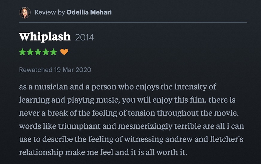 Review of the film Whiplash